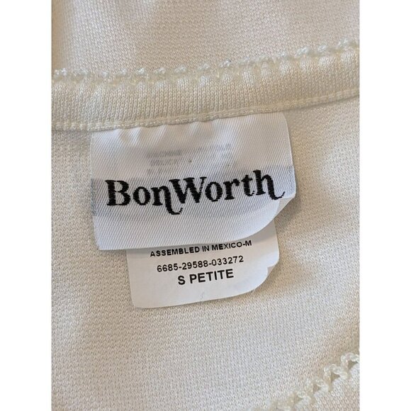 Vintage BonWorth Womens Tank Size S Petite Cream Hummingbird Flowers Embroidered - Picture 7 of 7